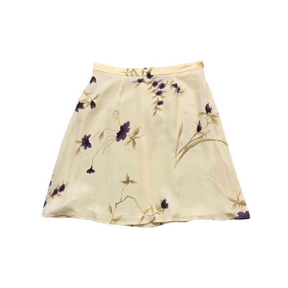 LOFT Dresses & Skirts - Ann Taylor Loft Skirt Womens 6P Petite Oriental Floral A Line Summer Silk Lined